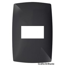 Placa para 1 Modulo Horizontal Tampa 4x2 Com Suporte - (HOME PRETO GRAFITE)